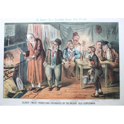 8578 - Tom Merry political cartoon - Oliver Twist 1887.

This double-page coloured lithograph OLIVER (TWIST... 