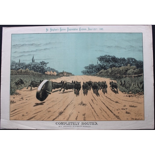 8579 - Tom Merry political cartoon - Completely routed 1887.

This double-page coloured lithograph COMPLETE... 