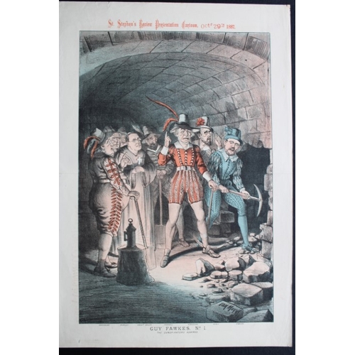 8583 - Tom Merry political cartoon - Guy Fawkes No. 1 1887.

This single page coloured lithograph of a cove... 