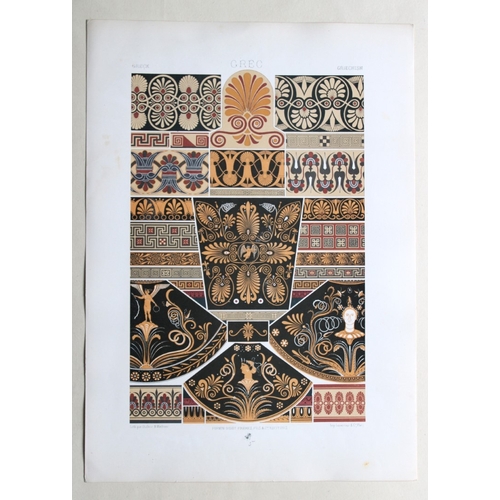 8633 - A Racinet - 2 lithographs of Greek designs 1873.

These lithographic prints of decorative designs ar... 