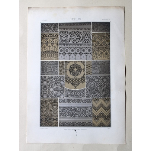 8637 - A Racinet - 3 lithographs of Persian designs 1873.

These lithographic prints of decorative designs ... 