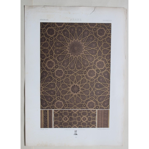 8639 - A Racinet - 3 lithographs of Arabic designs 1873.

These lithographic prints of decorative designs a... 