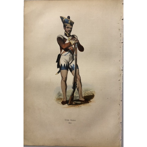 8672 - A Wahlen - 2 engravings: General of Emperor's guards and Hindu soldier 1843.

These hand-coloured wo... 