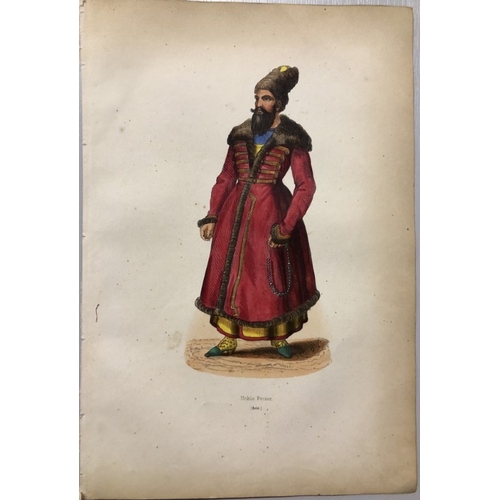 8673 - A Wahlen - 2 engravings: Shah of Persia and Persian nobleman 1843.

These hand-coloured woodcut engr... 