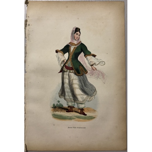 8682 - A Wahlen - 2 engravings: Armenian merchant and young lady from Armenia 1843.

These hand-coloured wo... 