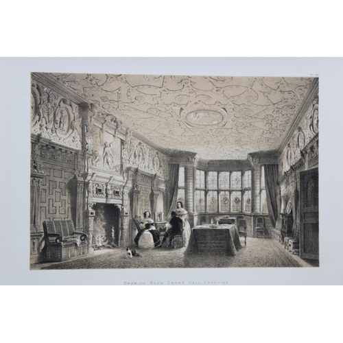 8906 - Nash J - 2 lithographs of Crewe Hall, Cheshire  1869.

These two lithographs of  The Staircase and  ... 