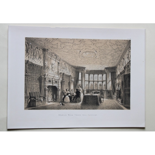 8906 - Nash J - 2 lithographs of Crewe Hall, Cheshire  1869.

These two lithographs of  The Staircase and  ... 