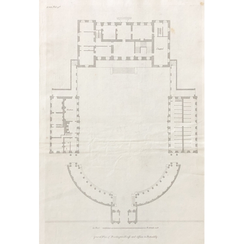 8953 - Colen Campbell - Plan of Burlington House, Piccadilly 1725.

This copper engraving of the General Pl... 