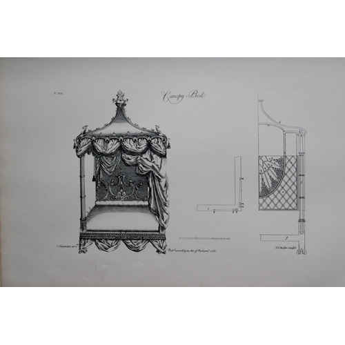 8532 - Thomas Chippendale - 4 engravings of Beds 1762.

These copperplate engravings are from the third edi... 