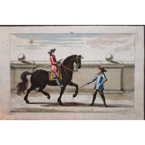 9292 - Georg Winter - Rare Bellerophon engraving of dressage training 1678. 

This rare hand-coloured dress... 