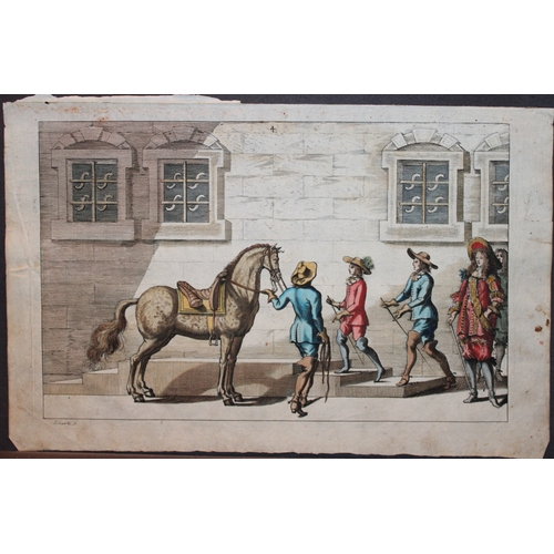 9294 - Georg Winter - Rare Bellerophon engraving of dressage training 1678. 

This rare hand-coloured dress... 