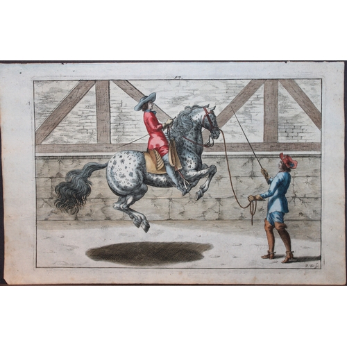 9295 - Georg Winter - Rare Bellerophon engraving of dressage training 1678. 

This rare hand-coloured dress... 