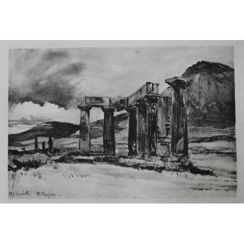 15016 - John Fulleylove 1897 - Etching of Temple at Corinth. This superb etching is from Pictures of Classic... 