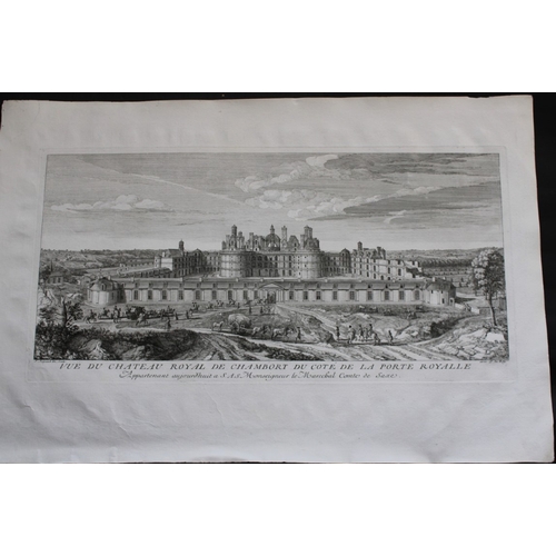 15137 - Jacques Rigaud - Chateau Royal de Chambord 1730. This beautiful engraving is from Les Maisons Royale... 