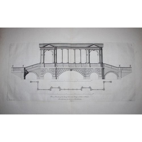 15302 - Vitruvius Britannicus 1771 - Pl 89 Earl of Pembroke's Bridge, Wilton. This original copperplate engr... 