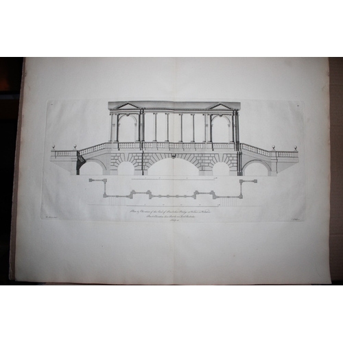 15302 - Vitruvius Britannicus 1771 - Pl 89 Earl of Pembroke's Bridge, Wilton. This original copperplate engr... 