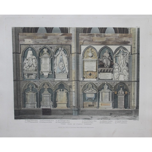 15324 - H Villiers - Poet's Corner of Westminster Abbey engraved by J Bluck 1812. This aquatint print is fro... 