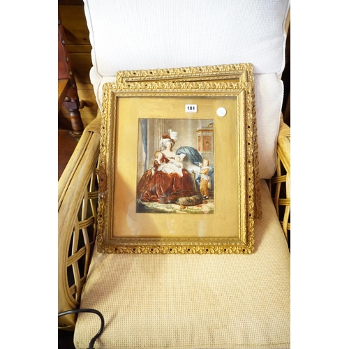 181 - A pair of decoratively framed pictures