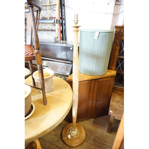201 - A beechwood standard lamp