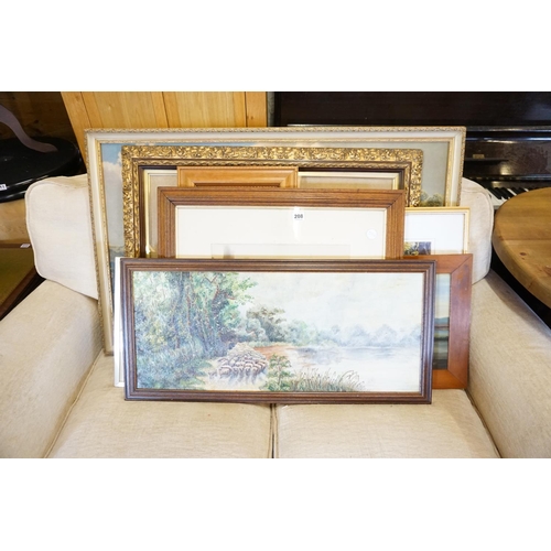 208 - Assorted framed pictures