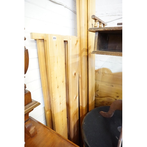 213 - A good quality panelled pine double bed