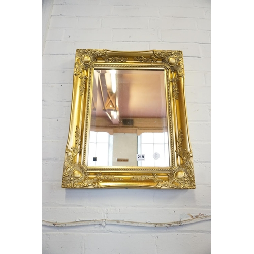 219 - A decorative framed wall mirror