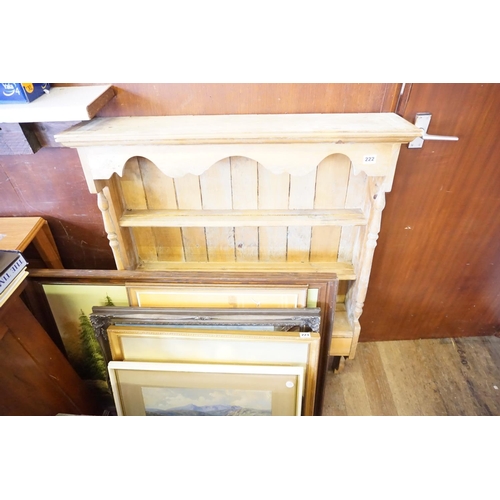 222 - A pine wall shelf unit