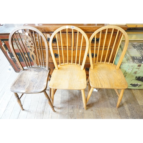 225 - 3 bentwood kitchen chairs