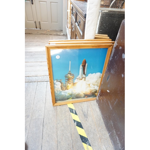 229 - 4 framed prints commemorating NASA space missions