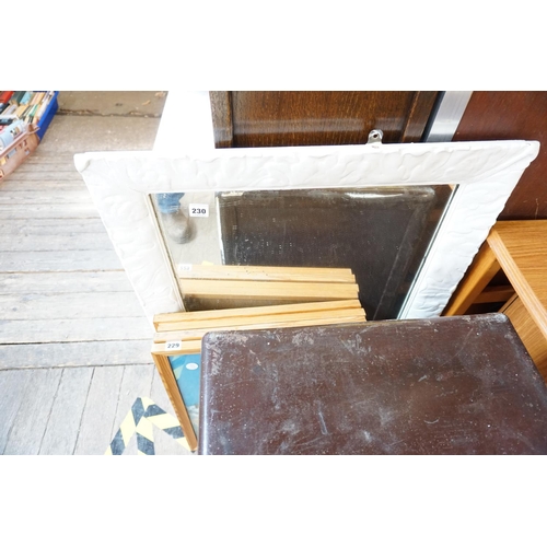 230 - A painted framed decorative mirror