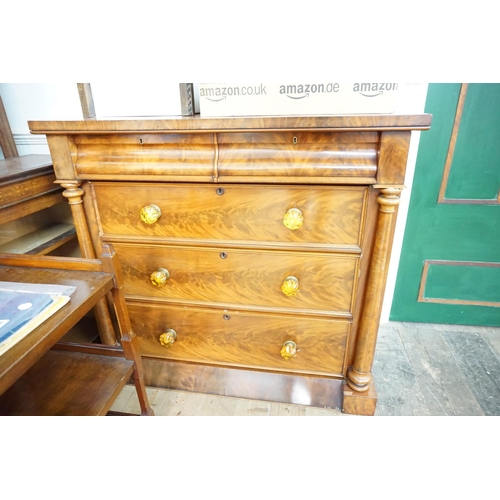 236 - A Victorian mahogany chest of drawers with well figured veneer, graduated drawers, 2 cushion drawers... 