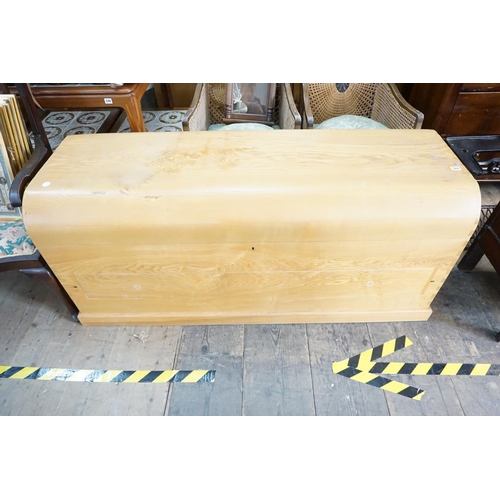 320 - A large dome topped dovetail jointed wooden trunk