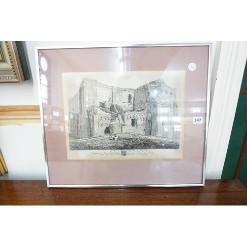 347 - A framed print of Castle Rising Castle