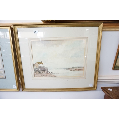357 - A watercolour of the King's Lynn Ferry jetty - Ronald Crampton