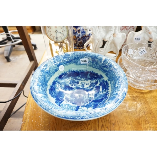 546 - A blue and white decorative bowl