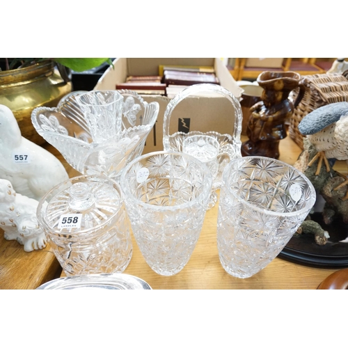 558 - Assorted cut glass items