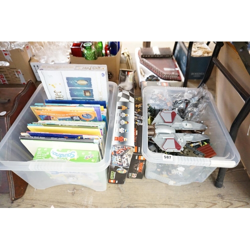 587 - Boxes of childrens books & Lego