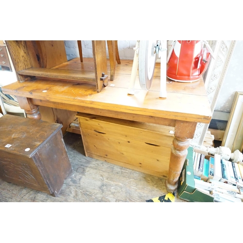 8 - A pine country style kitchen table
