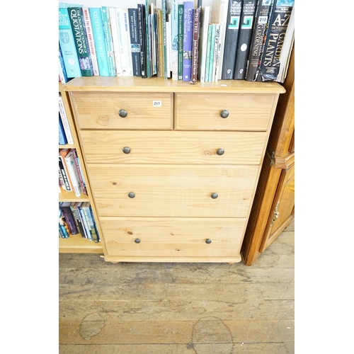 217 - A pine chest of drawers