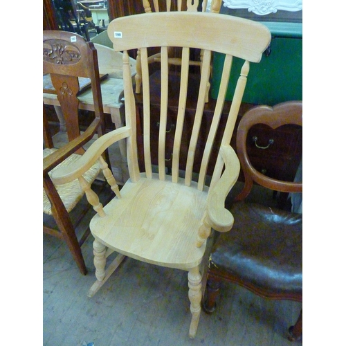 100 - A beechwood rocking chair