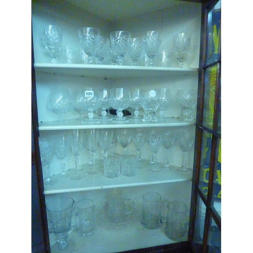 125 - A selection of cut glass drinking glasses etc