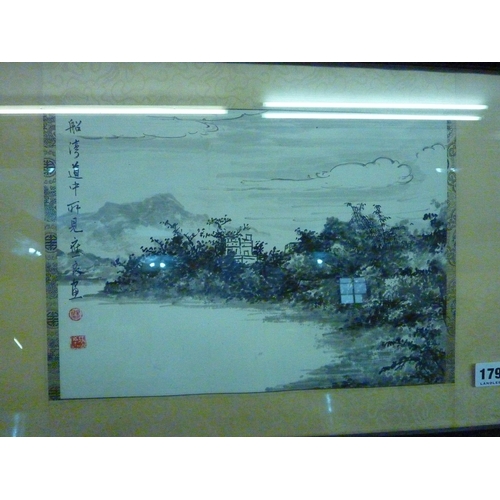 179 - A framed Japanese painting