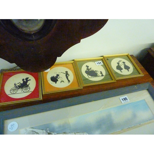 194 - 4 framed silhouettes