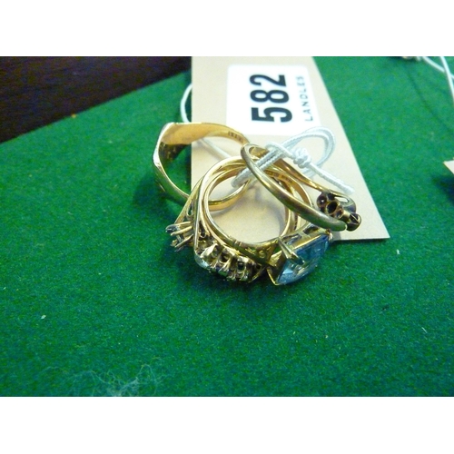 582 - Various gold rings