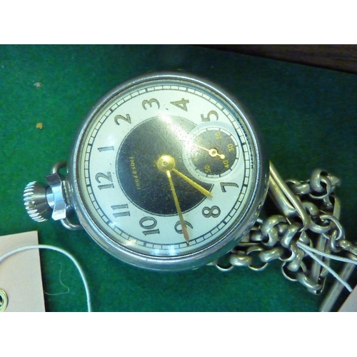 586 - An Ingersoll pocket watch with chain