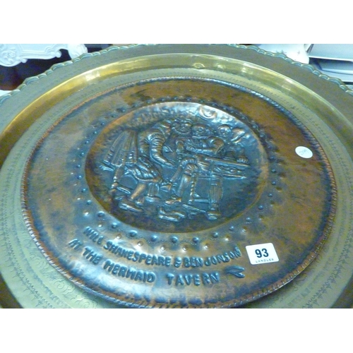 93 - A decorative brass plate in relief