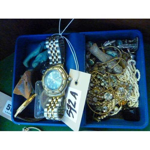 572a - A selection of costume jewellery & watches