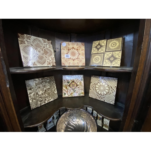 80 - 6 decorative Victorian tiles