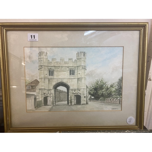 11 - A watercolour of the South Gates, King's Lynn by K Robinson