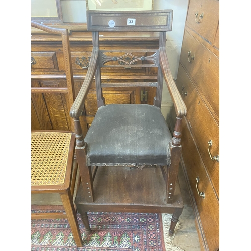 23 - A Georgian mahogany child's highchair